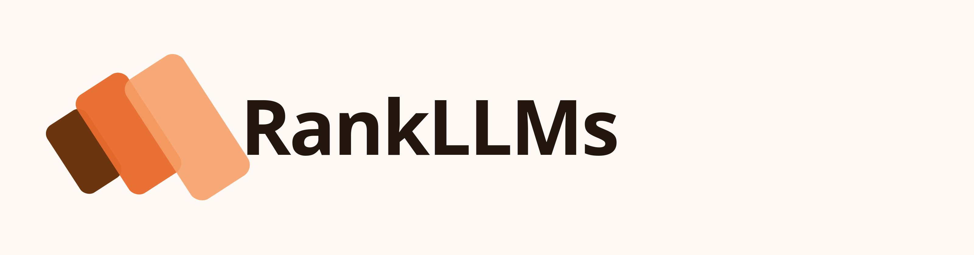 RankLLMs horizontal logo on a warm white background
